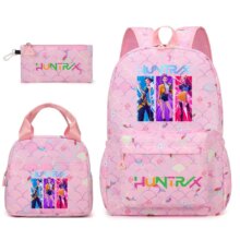3Pcs Kawaii KPop Anime Demon Hunters Backpack 3Pcs Kawaii KPop Anime Demon Hunters Backpack
