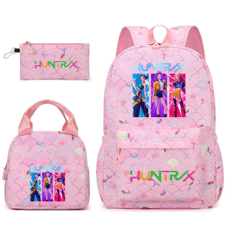 3Pcs Kawaii KPop Anime Demon Hunters Backpack
