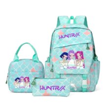 3Pcs Anime KPop Demon Hunters Kawaii Huntrix School Bag 3Pcs Anime KPop Demon Hunters Kawaii Huntrix School Bag