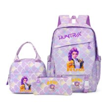 3Pcs Anime KPop Demon Hunters Rumi Kawaii School Bag 3Pcs Anime KPop Demon Hunters Rumi Kawaii School Bag