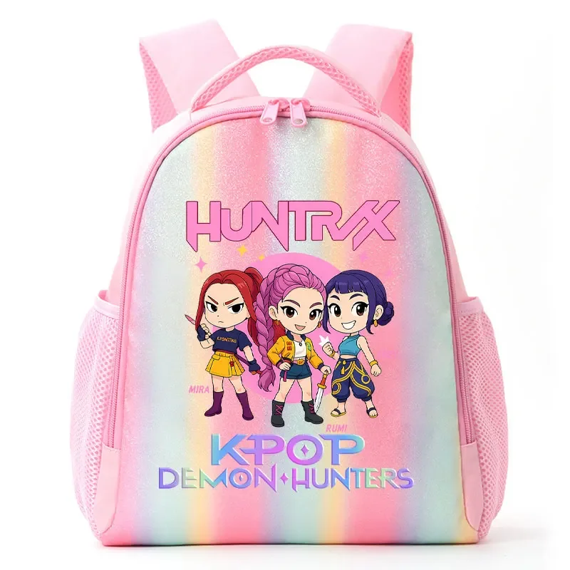 KPop Anime Demon Hunters Kawaii Huntrix Rainbow Backpack