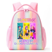 KPop Anime Demon Hunters Huntrix Kawaii Rainbow Backpack KPop Anime Demon Hunters Huntrix Kawaii Rainbow Backpack