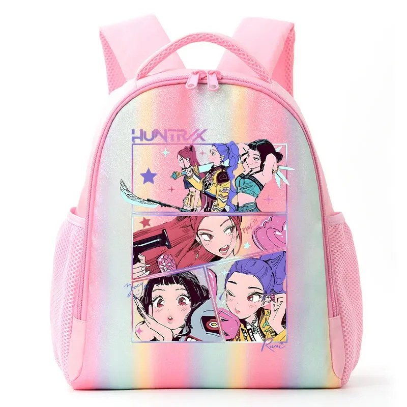 Anime KPop Demon Hunters Huntrix Kawaii Character Rainbow Backpack