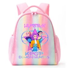 Anime KPop Demon Hunters Kawaii Polyester Rainbow Backpack Anime KPop Demon Hunters Kawaii Polyester Rainbow Backpack