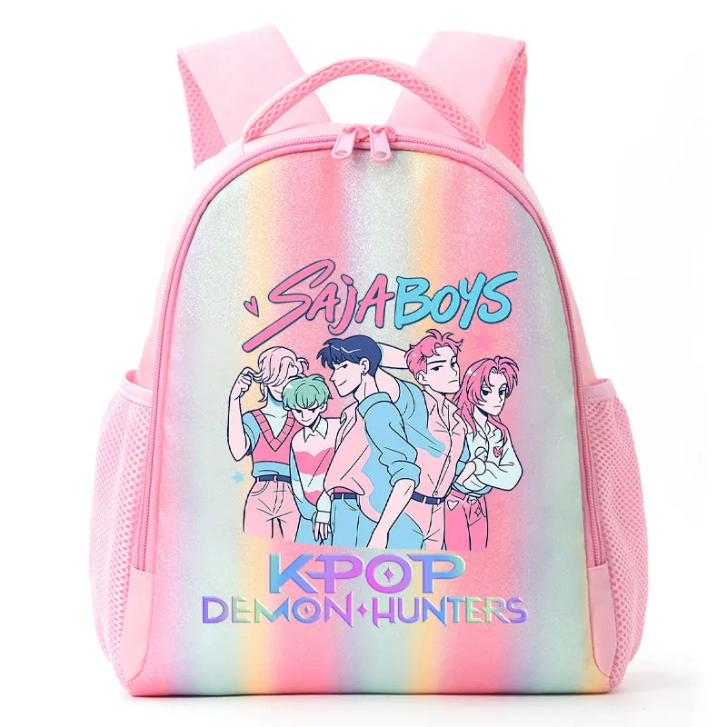 KPop Anime Demon Hunters Saja Boys Kawaii Rainbow Backpack