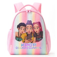 KPop Anime Demon Hunters Kawaii Polyester Rainbow Backpack KPop Anime Demon Hunters Kawaii Polyester Rainbow Backpack