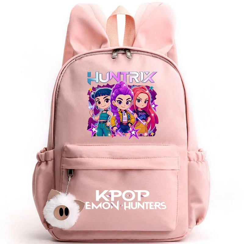 Kawaii KPop Demon Hunters Nylon Rabbit Ear Backpack Kawaii KPop Demon Hunters Nylon Rabbit Ear Backpack