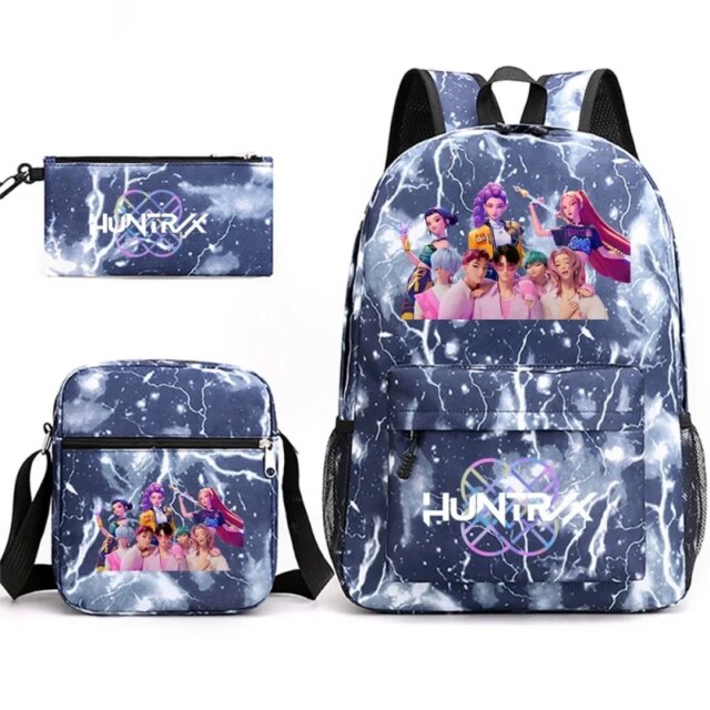 Kawaii KPop Anime Demon Hunters Character And Saja Boys Print Backpack