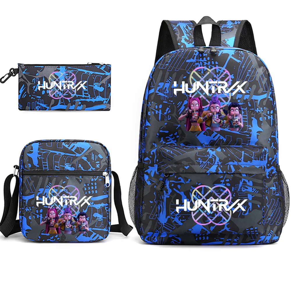 3Pcs/Set Kawaii KPop Demon Hunters Polyester Backpack