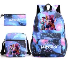 3Pcs/Set Anime Kawaii KPop Demon Hunters Polyester Backpack 3Pcs/Set Anime Kawaii KPop Demon Hunters Polyester Backpack