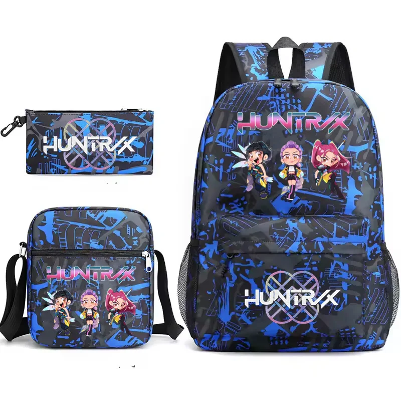 3Pcs/Set Anime KPop Demon Hunters Kawaii Polyester Backpack