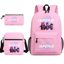 3Pcs/Set Anime KPop Demon Hunters Kawaii Backpack For Student 3Pcs/Set Anime KPop Demon Hunters Kawaii Backpack For Student