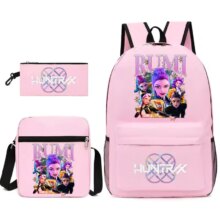 3Pcs/Set KPop Demon Hunters Rumi Kawaii Polyester Backpack 3Pcs/Set KPop Demon Hunters Rumi Kawaii Polyester Backpack