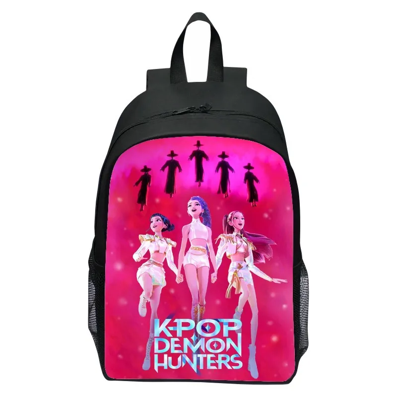 Kawaii Anime Kpop Demon Hunters Character Polyester School Bag Kawaii Anime Kpop Demon Hunters Character Polyester School Bag