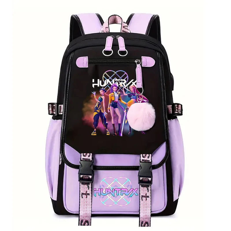 Anime KPop Demon Hunters Kawaii Canvas School Bag