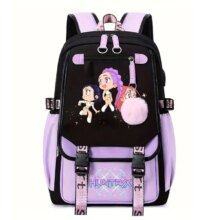 Kawaii KPop Anime Demon Hunters Character Canvas School Bag Kawaii KPop Anime Demon Hunters Character Canvas School Bag