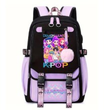KPop Demon Hunters Kawaii Character And Saja Boys School Bag KPop Demon Hunters Kawaii Character And Saja Boys School Bag