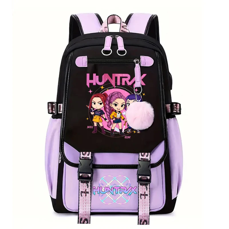 Kawaii Anime KPop Demon Hunters Canvas School Bag
