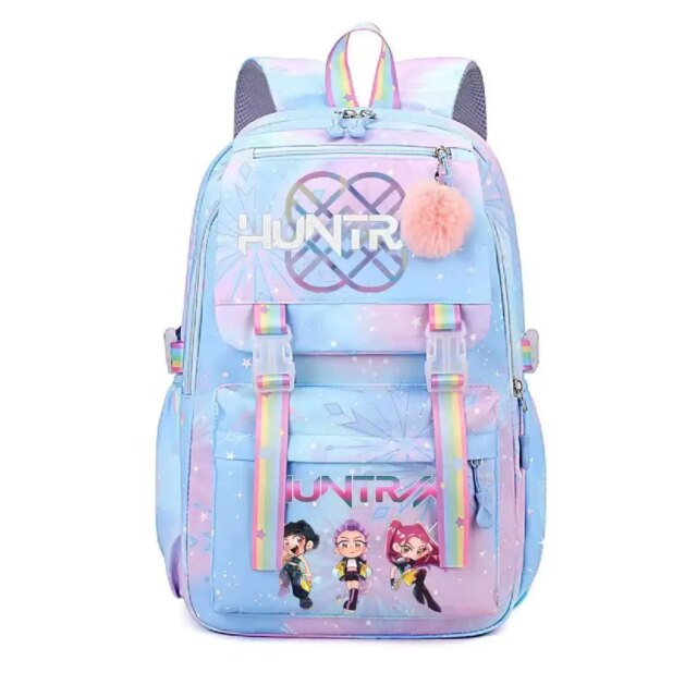 Kawaii KPop Anime Demon Hunters Huntrix Canvas Backpack