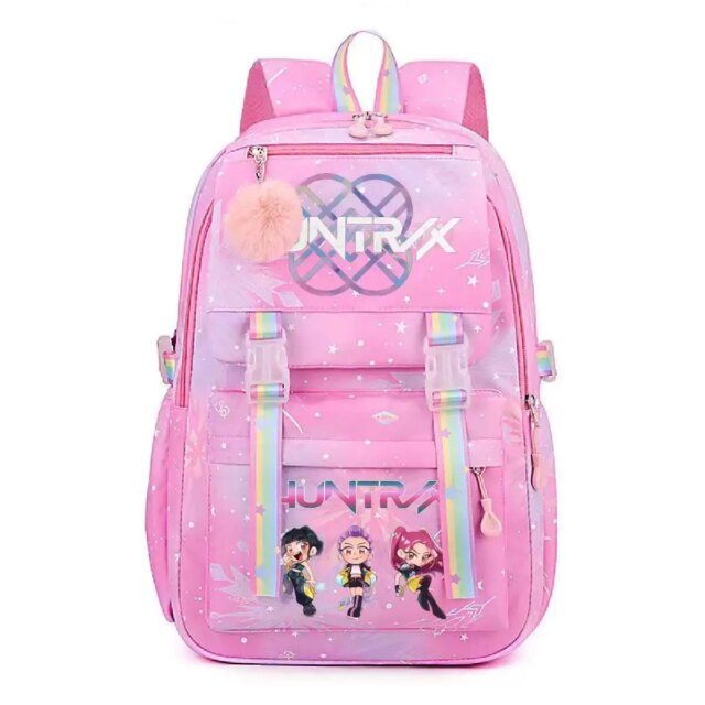 Kawaii KPop Anime Demon Hunters Huntrix Canvas Backpack