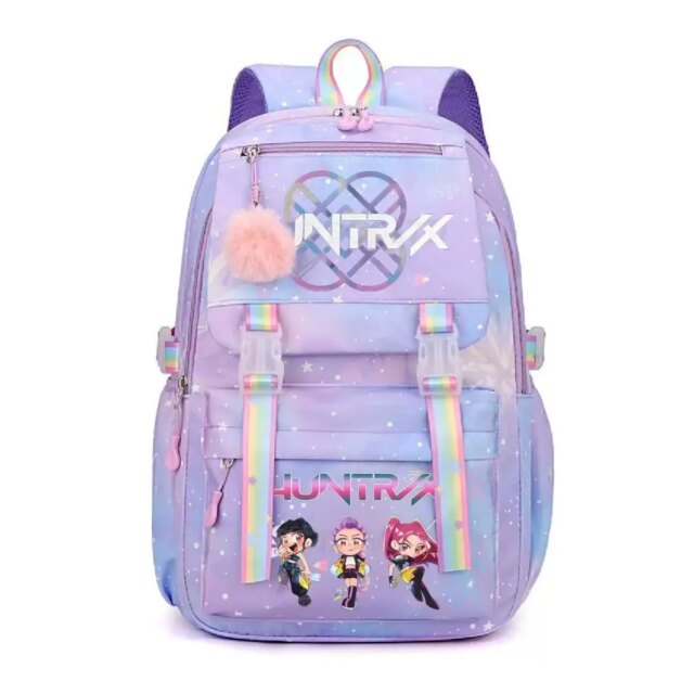 Kawaii KPop Anime Demon Hunters Huntrix Canvas Backpack