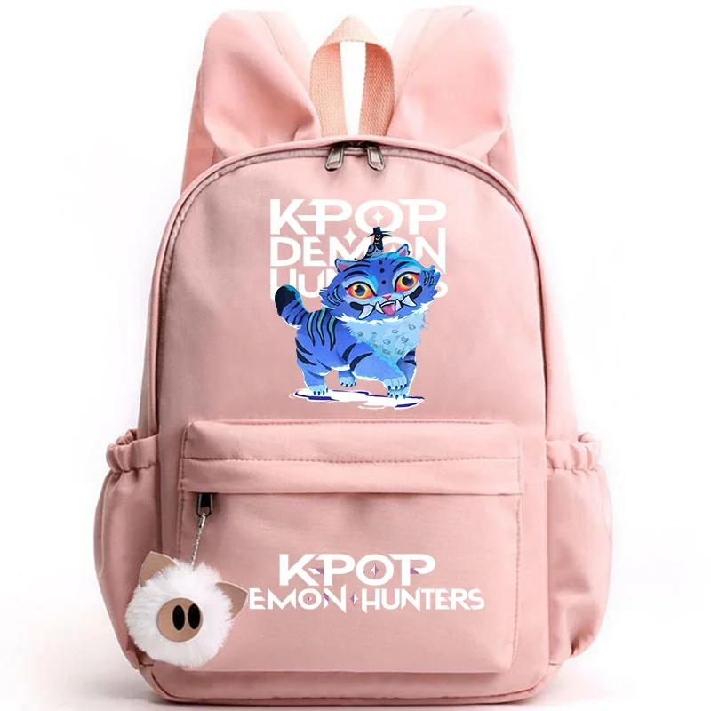 Kawaii Anime KPop Demon Hunters Derpy Tiger Rabbit Ear Backpack