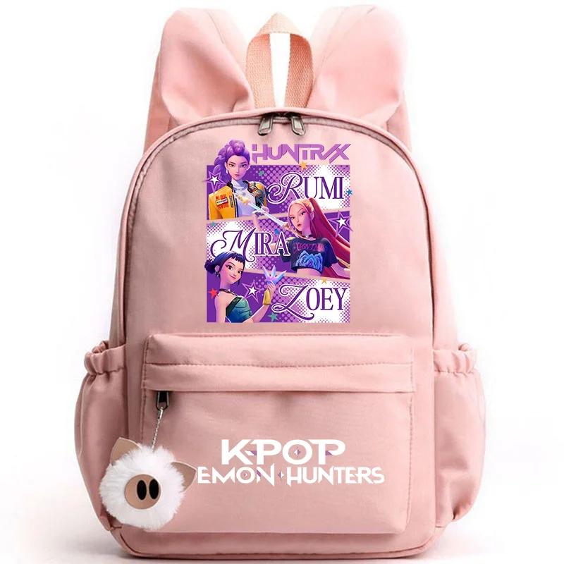 Anime Kawaii KPop Demon Hunters Print Rabbit Ear Backpack