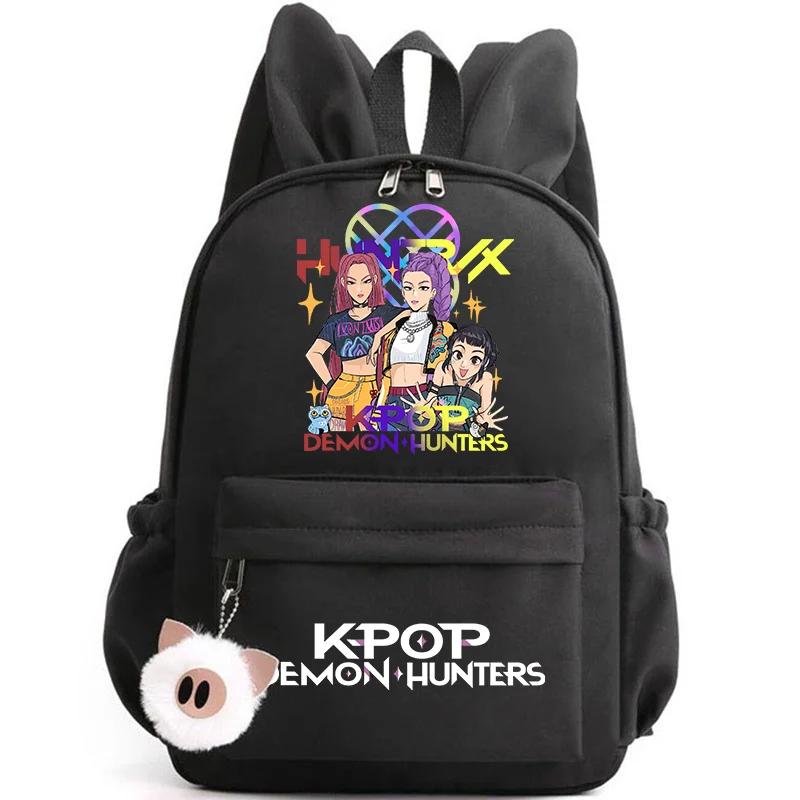 Anime Kawaii KPop Demon Hunters Printed Rabbit Ear Backpack
