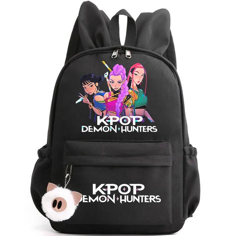 Kawaii Anime KPop Demon Hunters Printed Rabbit Ear Backpack Kawaii Anime KPop Demon Hunters Printed Rabbit Ear Backpack