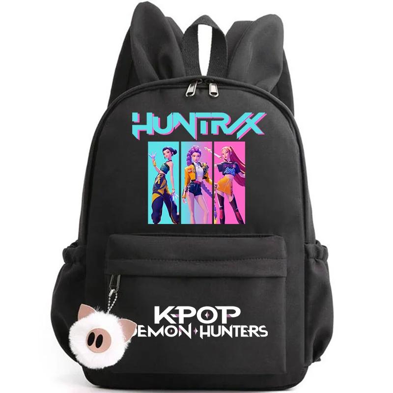 Kawaii Anime KPop Demon Hunters Print Rabbit Ear Backpack