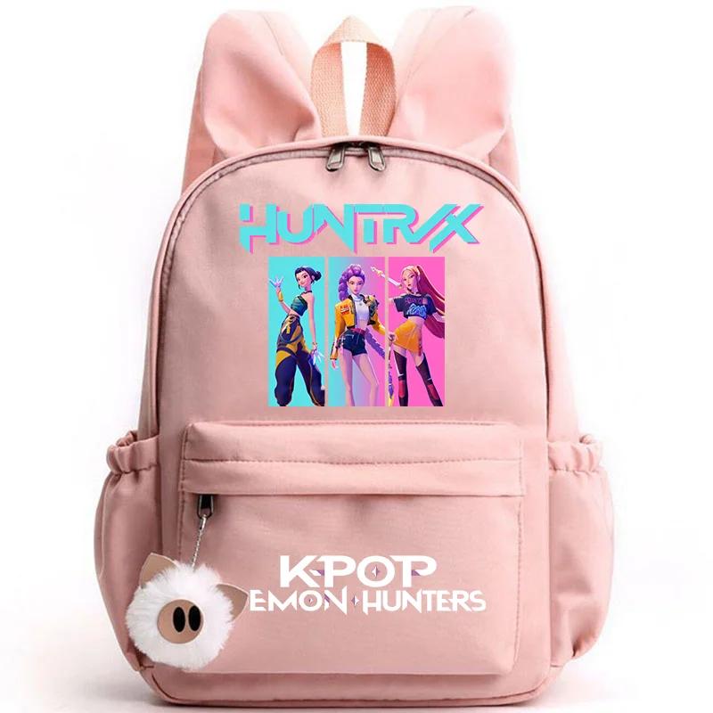 Kawaii Anime KPop Demon Hunters Print Rabbit Ear Backpack