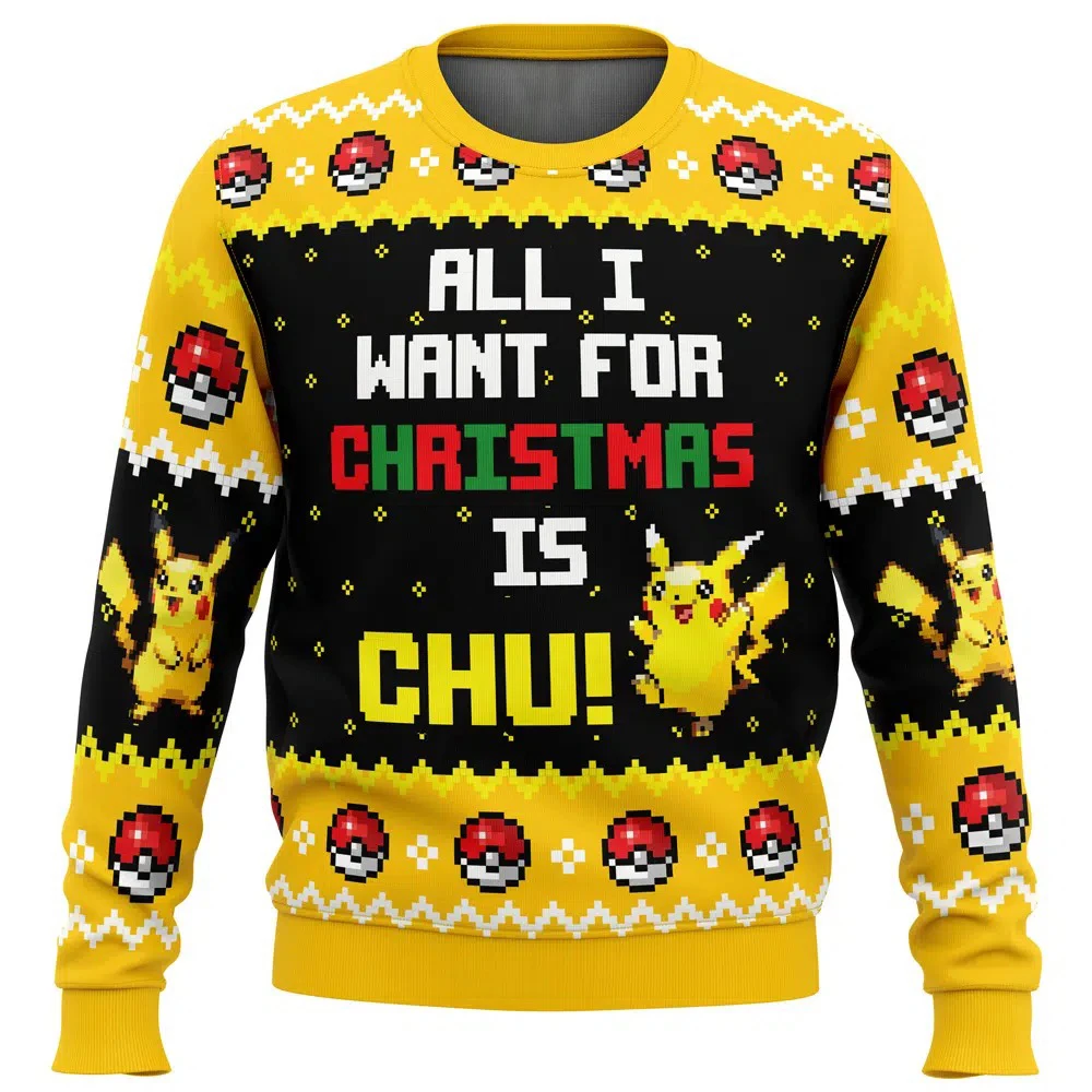 Kawaii Anime Christmas Pokemon Pikachu Sweater