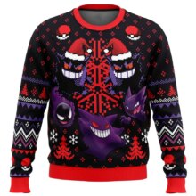 Kawaii Cartoon Christmas Pokemon Gengar Sweater Kawaii Cartoon Christmas Pokemon Gengar Sweater