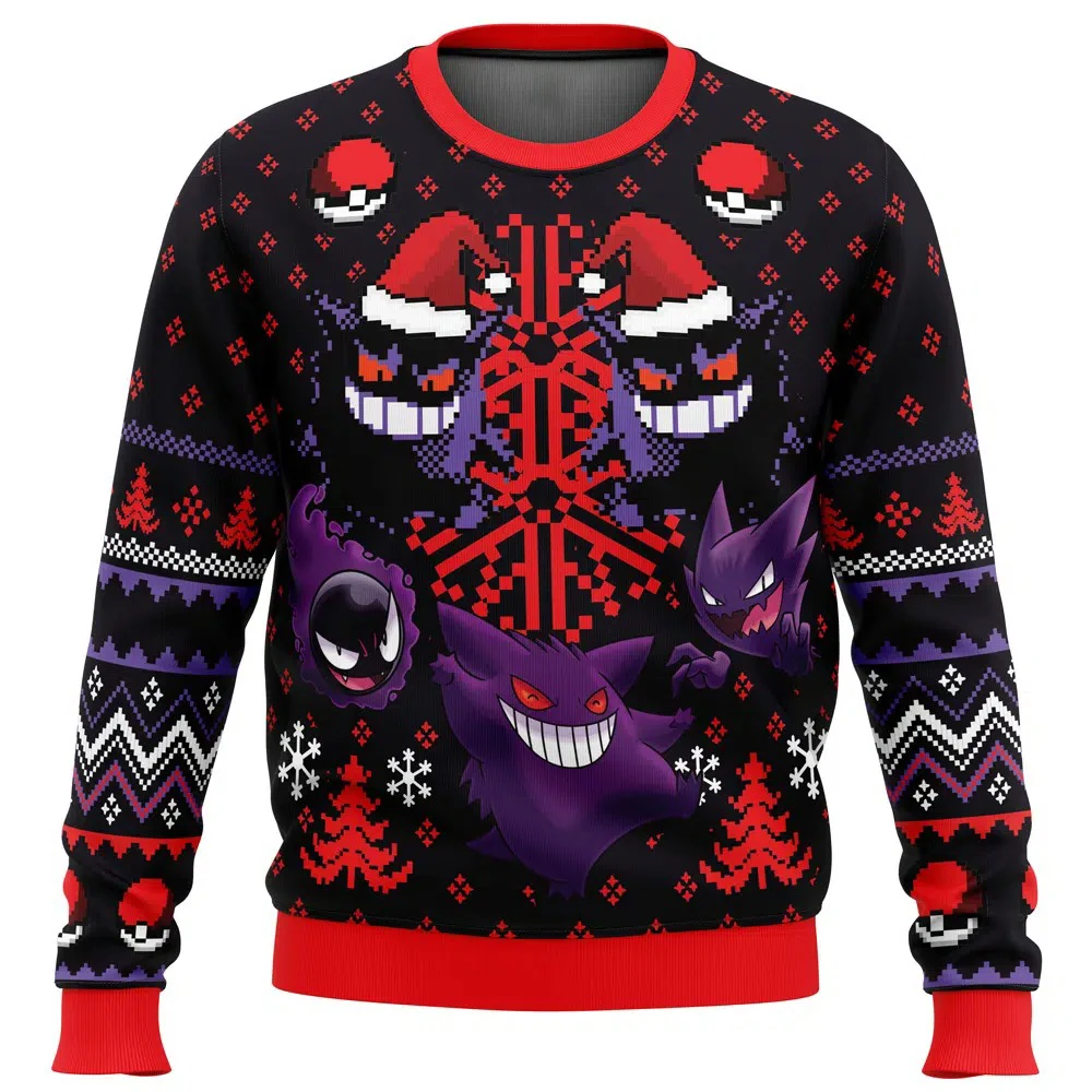 Kawaii Cartoon Christmas Pokemon Gengar Sweater