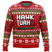 Hawk Tuah Christmas Printed Kawaii Sweater Hawk Tuah Christmas Printed Kawaii Sweater