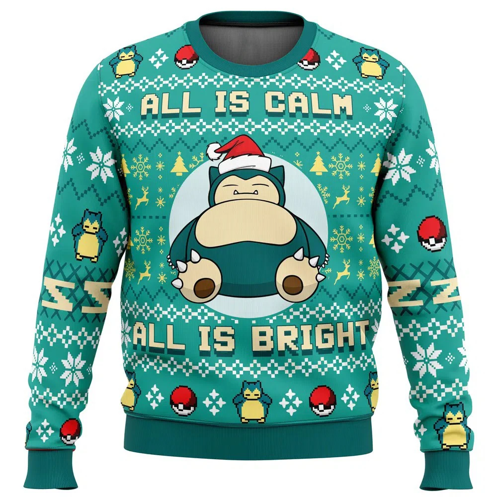Cartoon Christmas Pokemon Snorlax Kawaii Sweater