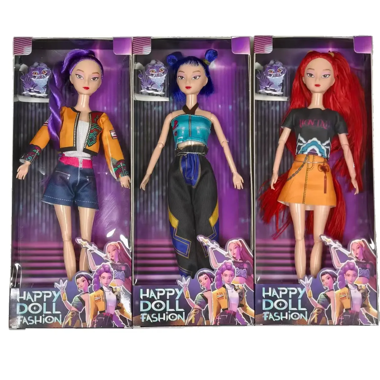 3Pcs/Set Kawaii Anime KPop Demon Hunters PVC Toy