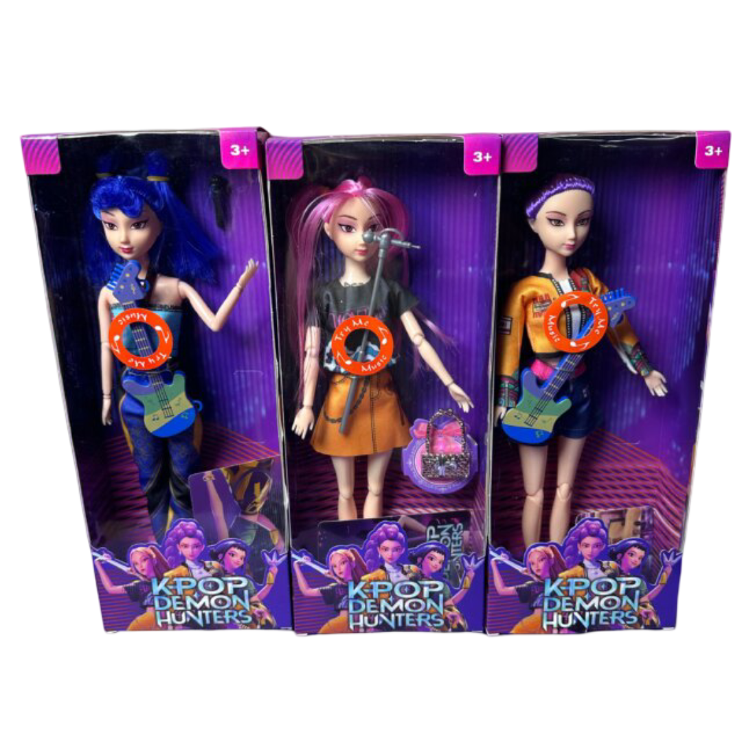 3Pcs Kawaii KPop Demon Hunters Character Action Figure Toy With Blind Box