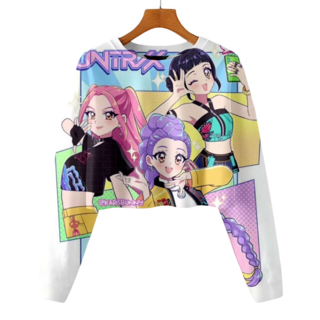 Kawaii KPop Demon Hunters Cropped Hoodie