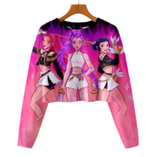 Anime Kawaii KPop Demon Hunters Character Cropped Hoodie Anime Kawaii KPop Demon Hunters Character Cropped Hoodie