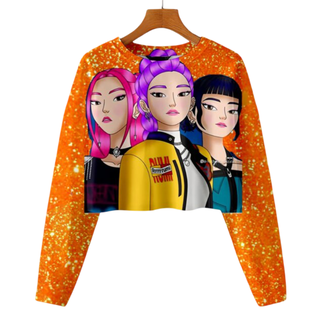 Anime KPop Demon Hunters Kawaii Character Cropped Hoodie Anime KPop Demon Hunters Kawaii Character Cropped Hoodie