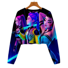 Kawaii KPop Demon Hunters Character Cropped Hoodie Kawaii KPop Demon Hunters Character Cropped Hoodie