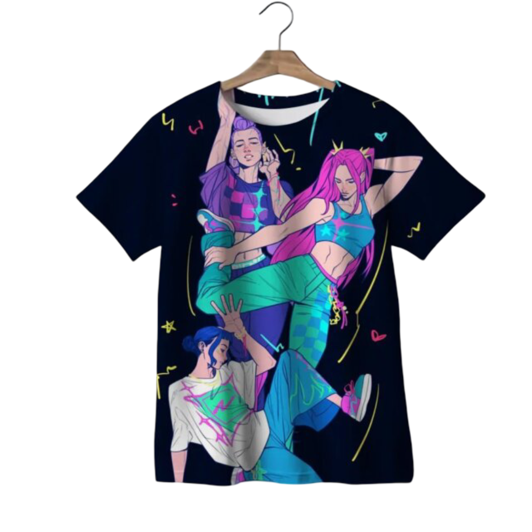 KPop Demon Hunters Kawaii Character Short Sleeve T-Shirt