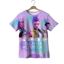 KPop Demon Hunters Character Kawaii Short Sleeve T-Shirt KPop Demon Hunters Character Kawaii Short Sleeve T-Shirt