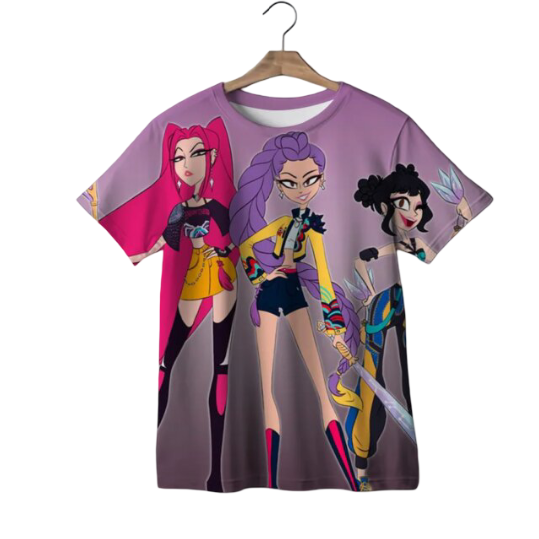 Anime KPop Demon Hunters Kawaii Character T-Shirt