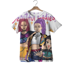 KPop Anime Demon Hunters Kawaii Character Short Sleeve T-Shirt KPop Anime Demon Hunters Kawaii Character Short Sleeve T-Shirt