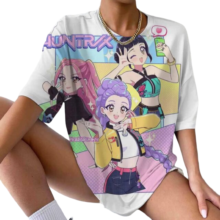 3D KPop Demon Hunters Kawaii Character Short Sleeve T-Shirt 3D KPop Demon Hunters Kawaii Character Short Sleeve T-Shirt