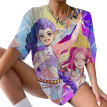 3D KPop Anime Demon Hunters Kawaii Character Short Sleeve T-Shirt 3D KPop Anime Demon Hunters Kawaii Character Short Sleeve T-Shirt