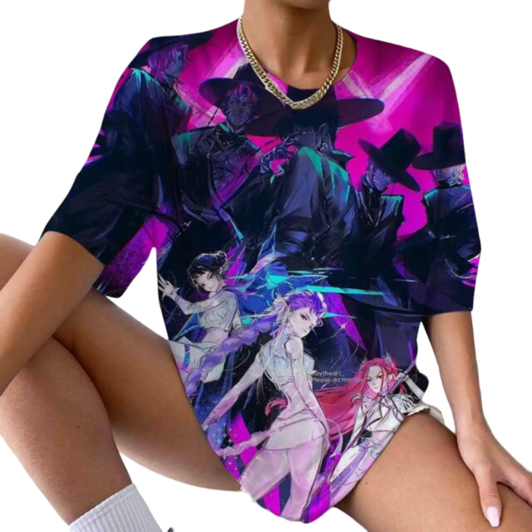 3D Kawaii KPop Demon Hunters Character T-Shirt