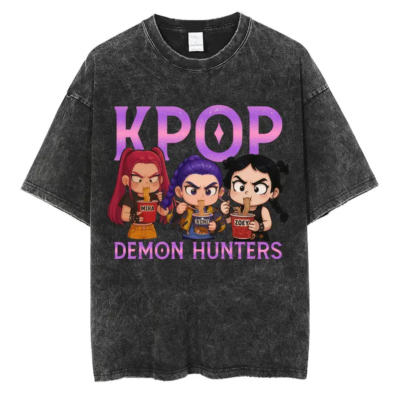 Anime KPop Demon Hunters Huntrix Kawaii T-Shirt For Women